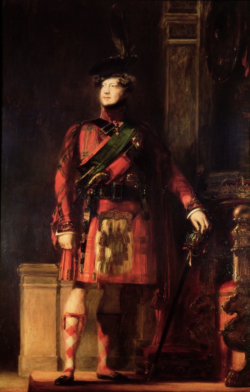 George IV (1762-1830) i Highland Dress, 1830 av David Wilkie