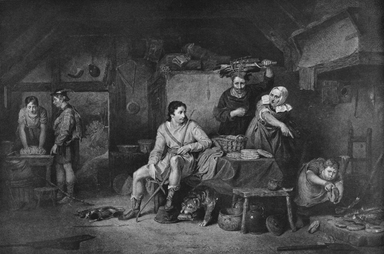 Kong Alfred i Neatherd Cottage, 1806, 1912 av David Wilkie