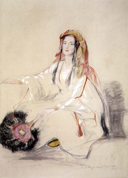 No.0743*1 Fru Moore, kone til den britiske konsulen i Beirut, i arabisk drakt av David Wilkie