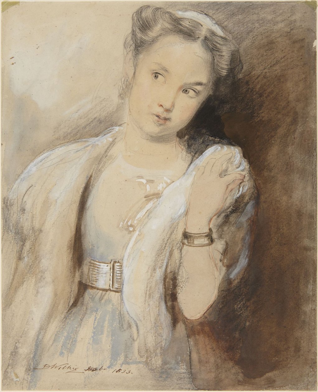 Studie til Den første øredobben av David Wilkie