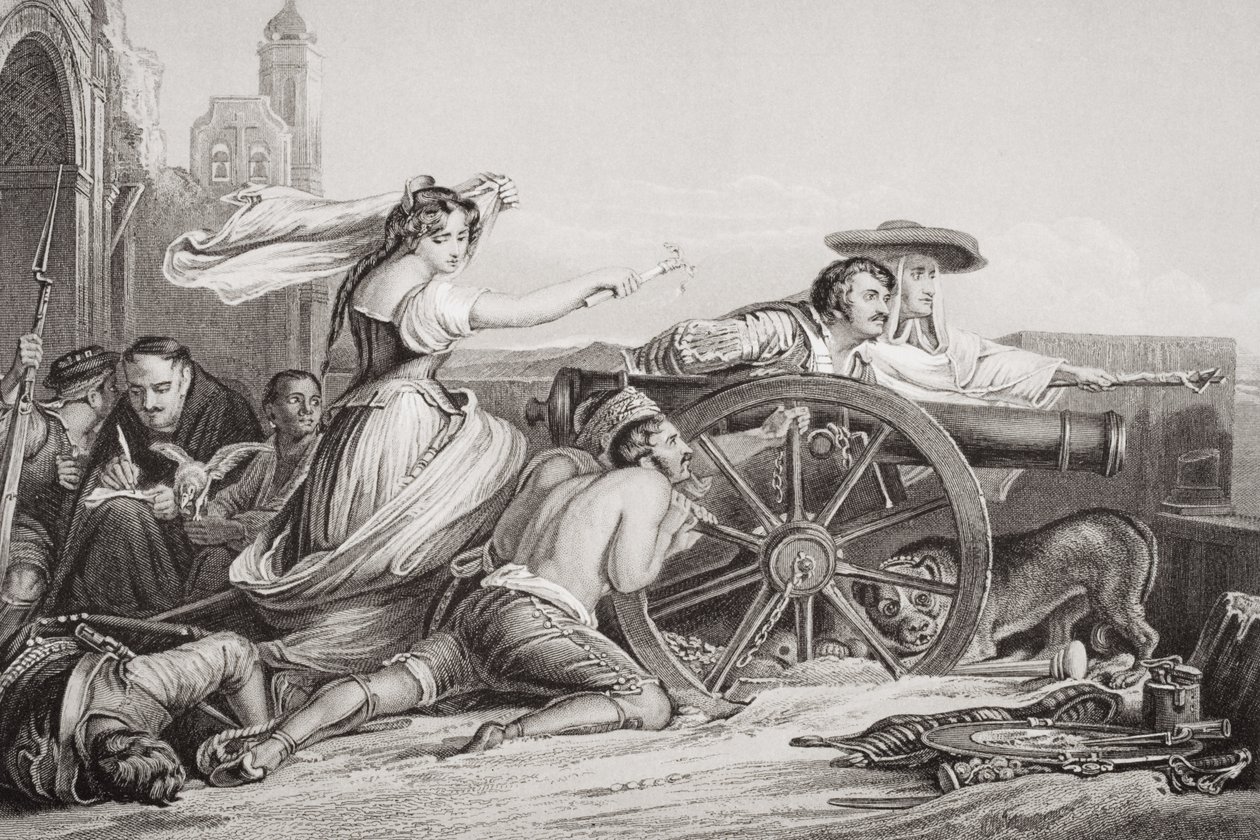 The Defense of Saragossa, 1808, fra "Illustrasjoner av engelsk og skotsk historie" bind II av David Wilkie