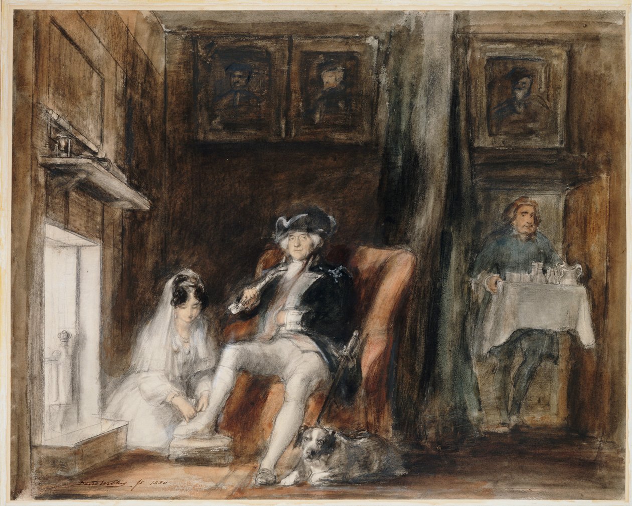 The Disabled Commodore i sin pensjonisttilværelse ved Greenwich Hospital, 1830 av David Wilkie