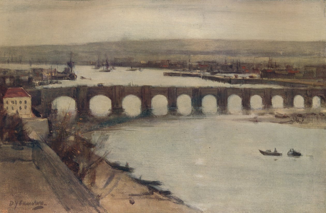 Berwick Bridge, c1912, c1915 av David Young Cameron