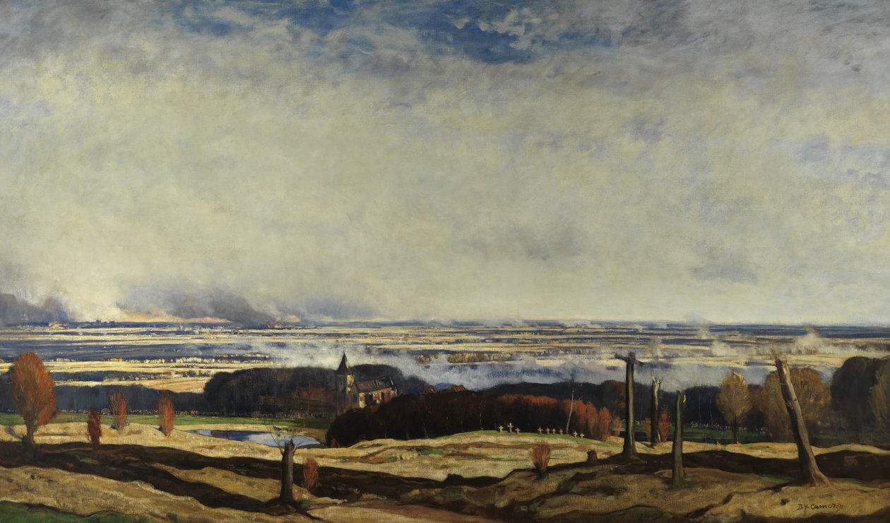 Flandern fra Kemmel, 1919-20 av David Young Cameron