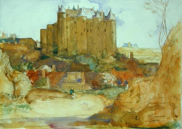 Luynes on the Loire (akvarell over blyant på papir) av David Young Cameron