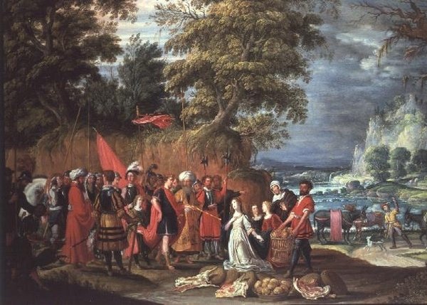Offeret til Abigail av David the Elder Teniers