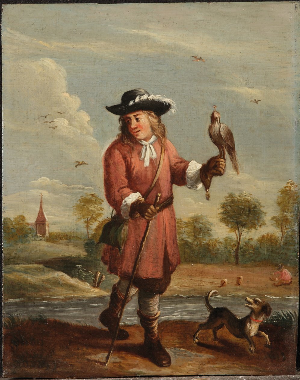 En allegori over de fire elementene: luft (olje på panel) av David the Younger (follower of) Teniers