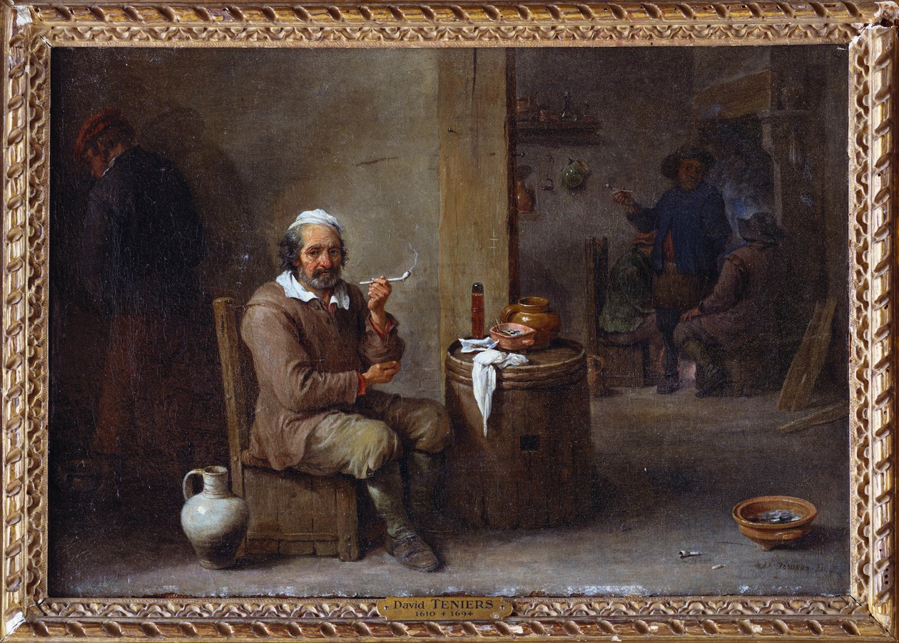 En bonde som røyker på et vertshus av David Teniers the Younger
