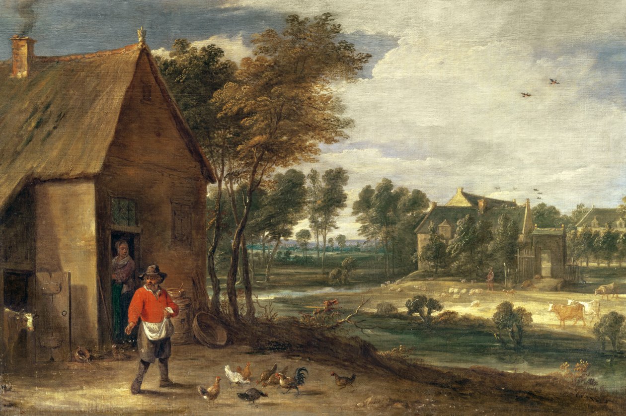 Et elvelandskap av David Teniers the Younger