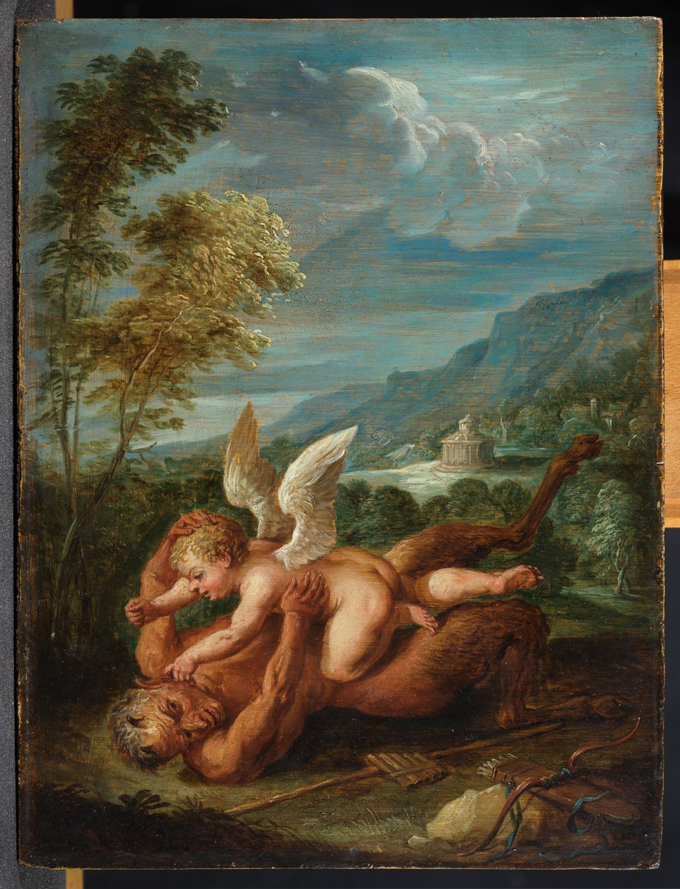 Amor overvinner Pan av David Teniers the Younger
