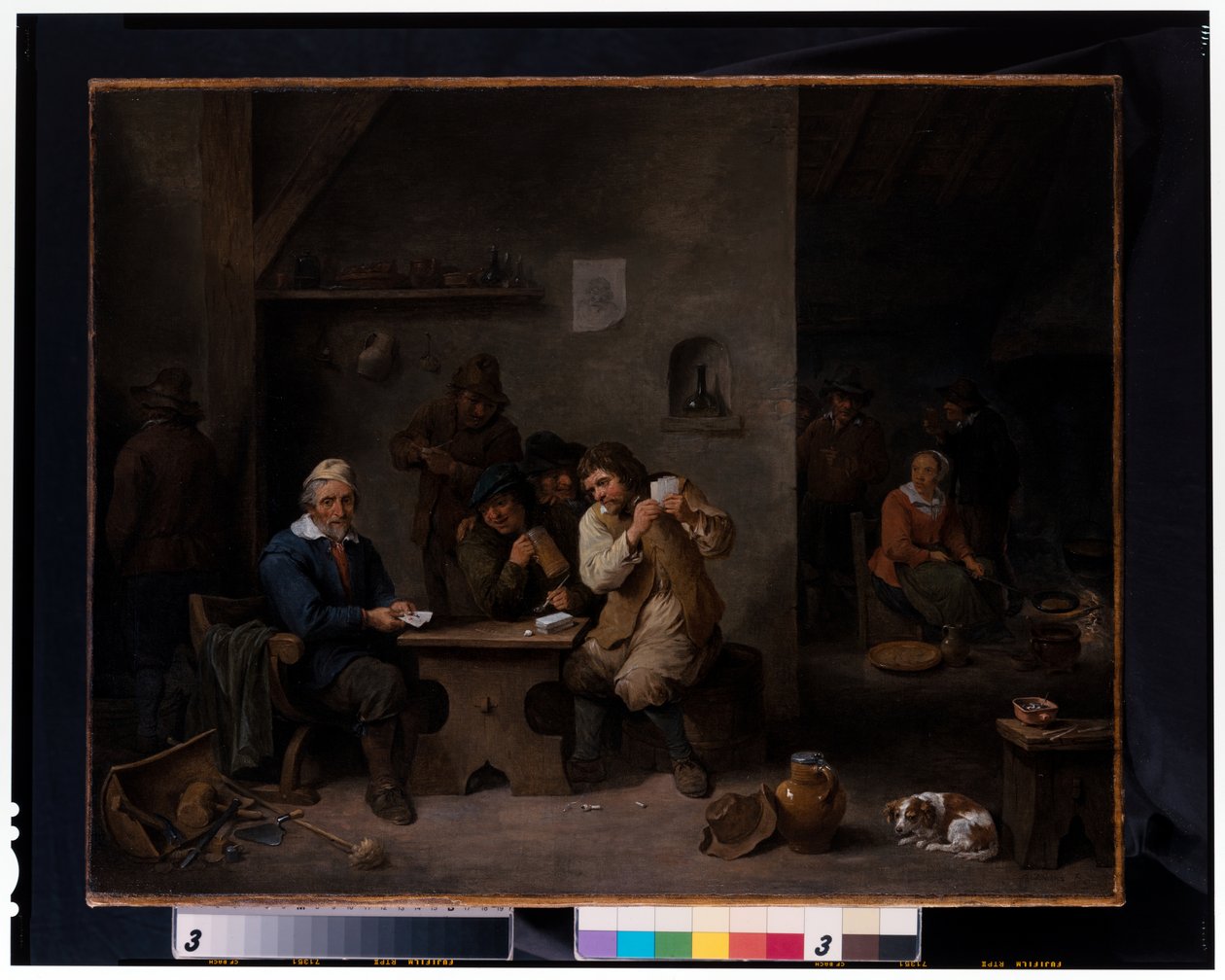 Figurer som spiller i en taverna av David the Younger Teniers