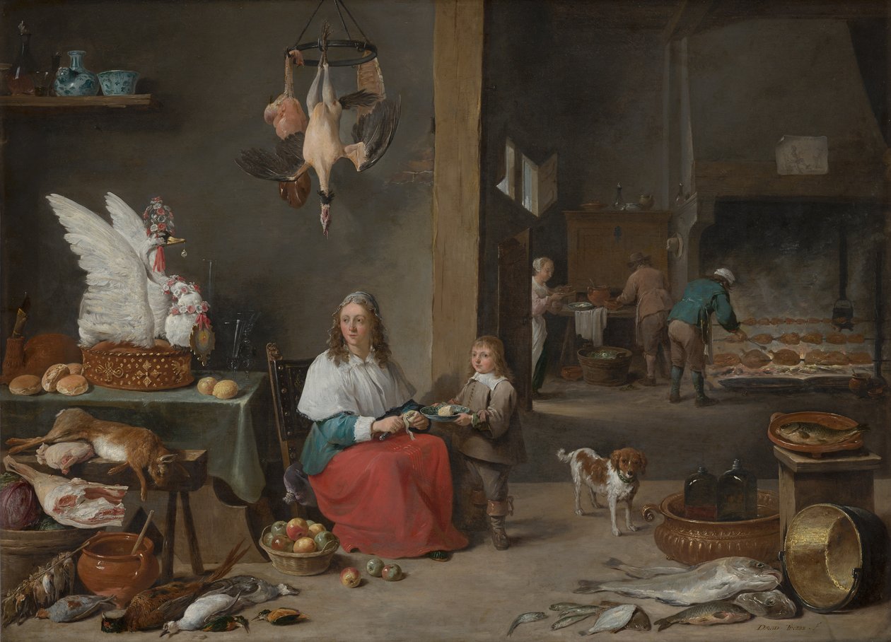 Kjøkkeninteriør, 1644 av David Teniers the Younger