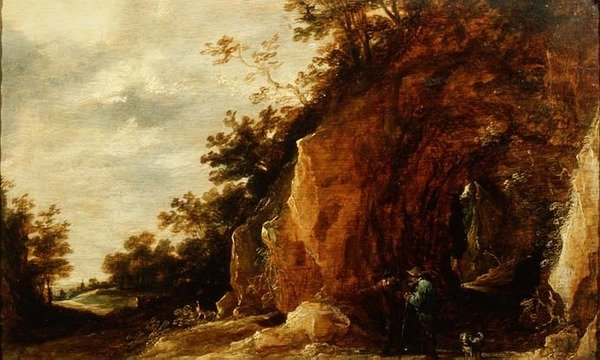 Landskap med reisende (en av et par) av David Teniers the Younger