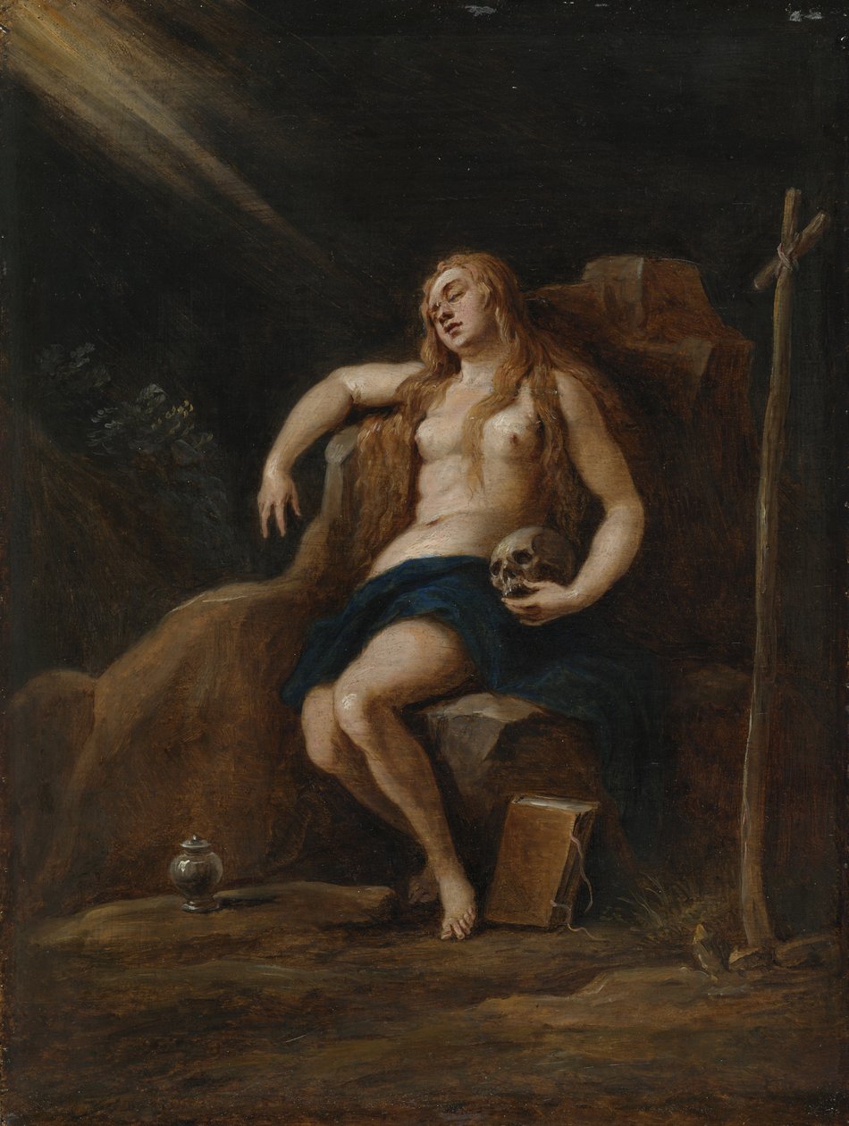 Maria Magdalena i villmarken, etter Jacopo Palma, Den yngre av David Teniers the Younger