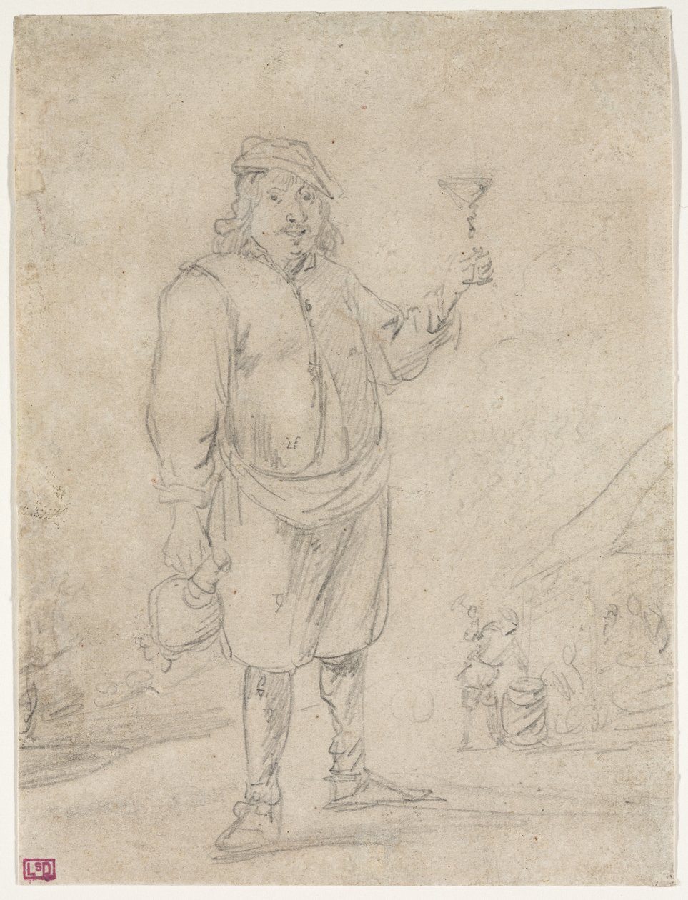 Bonde hever et glass vin, ca. 1644 av David Teniers the Younger