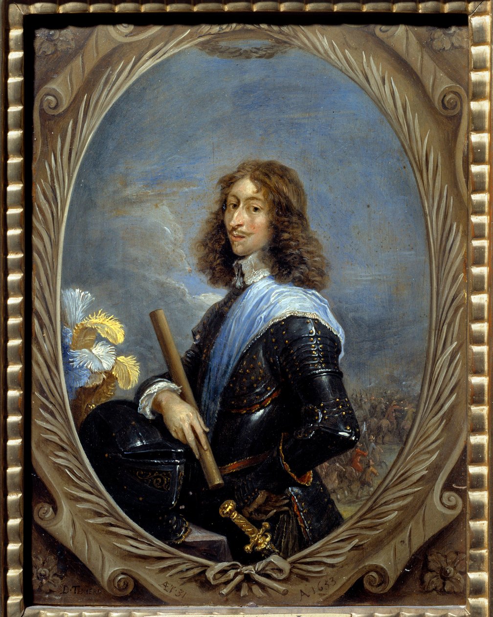 Portrett av Louis de Bourbon, fjerde prins av Conde dit le grand Conde (Bourbon-Conde) (1621-1686) Maleri av David Teniers II Le Jeune (1610-1690) 1653 Søn. 0,22 x 0,16 m Chantilly, Musee Conde av David Teniers the Younger