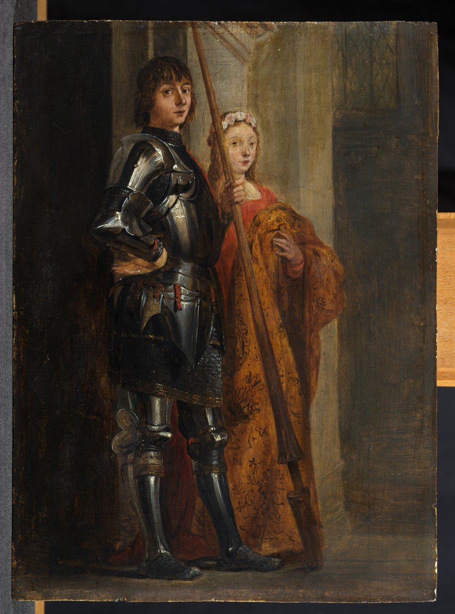 De hellige George og Cecilia, etter Antonello da Messina av David Teniers the Younger