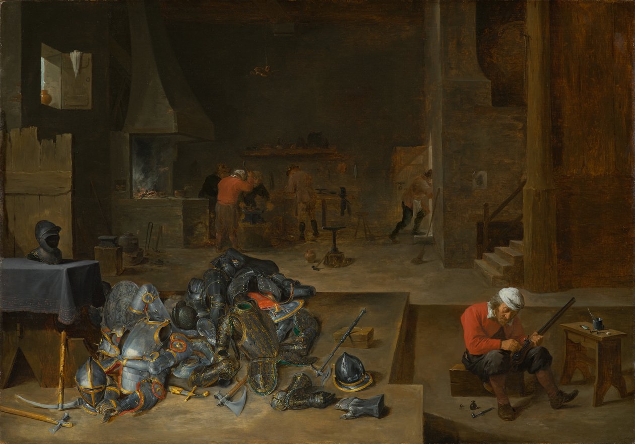 The Armorers Shop, ca. 1640-1645 av David Teniers the Younger