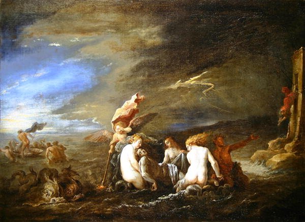 Den druknede Leander Borne av Nereids av David Teniers the Younger