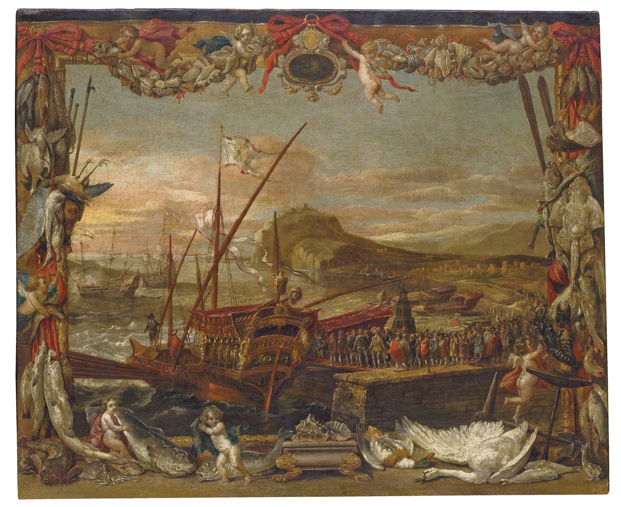 Ombordstigningen til Don Juan fra Østerrike av David Teniers the Younger
