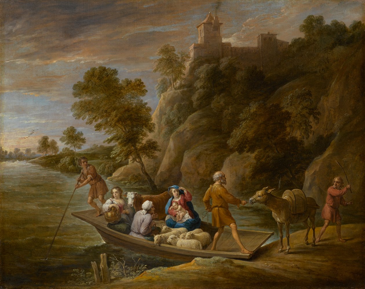 The Flight into Egypt, rundt 1660-tallet (olje på lerret) av David Teniers the Younger