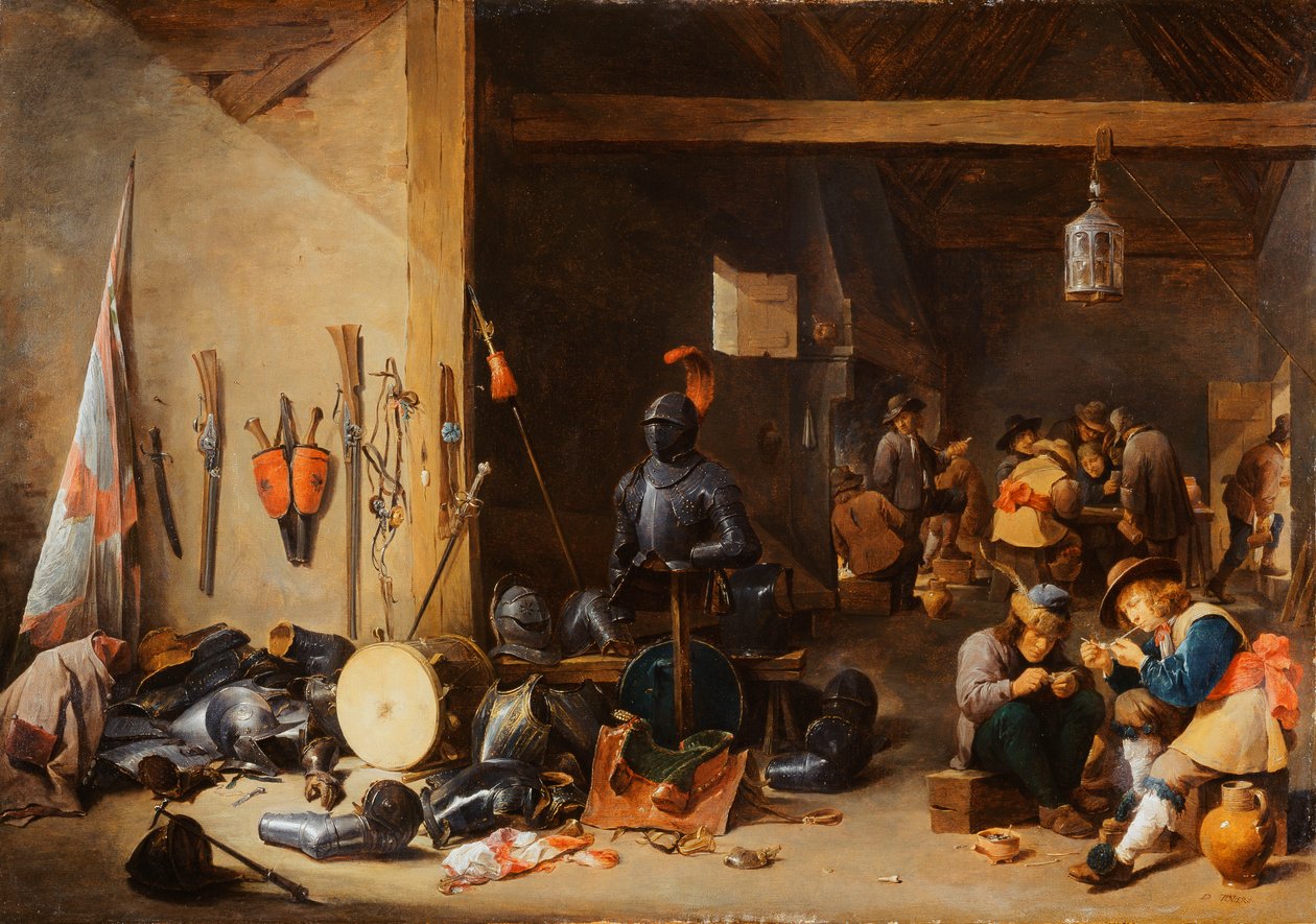 Interiøret i et vaktrom, ca. 1640-tallet av David Teniers the Younger
