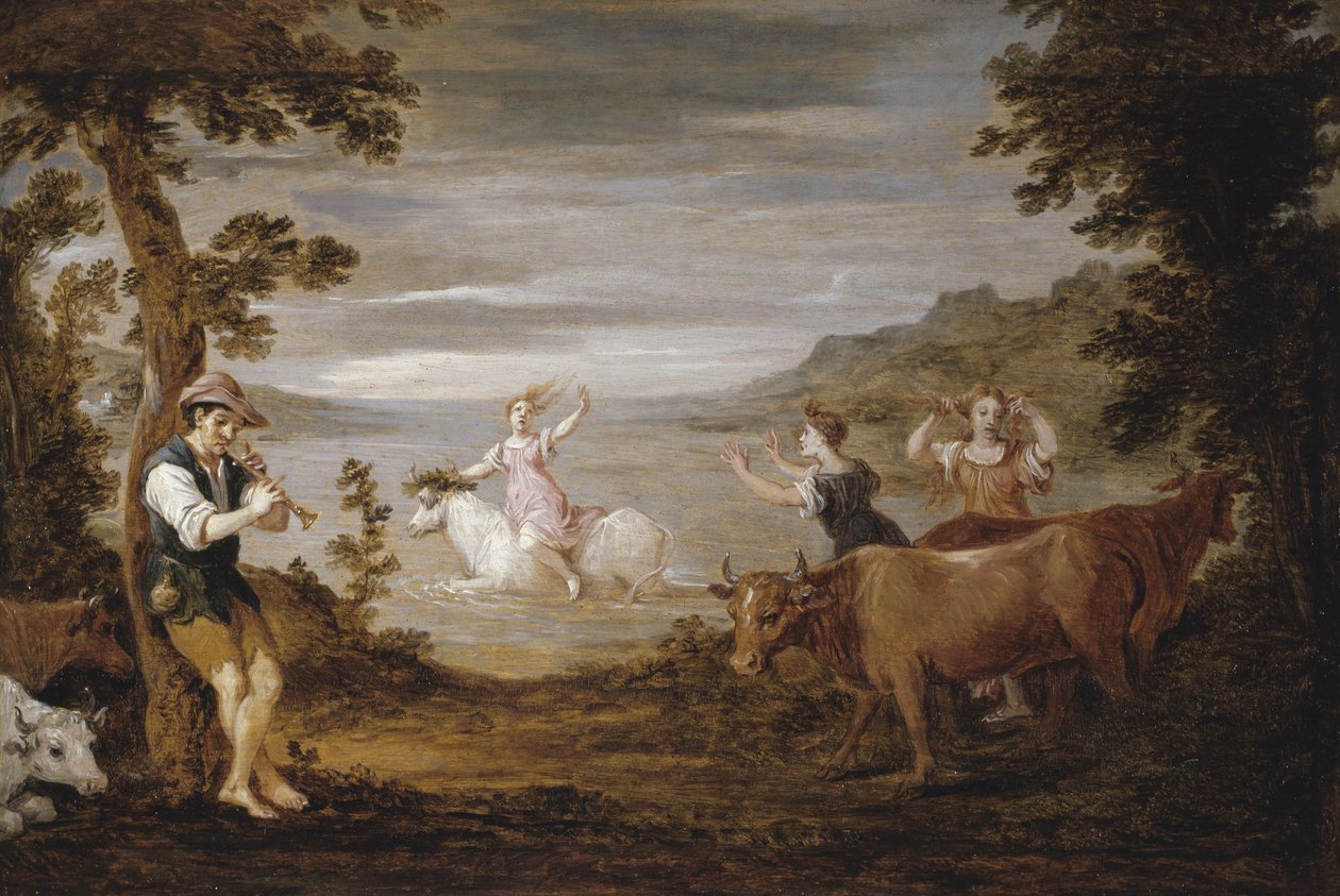 Voldtekten av Europa, 1654-56 av David Teniers the Younger