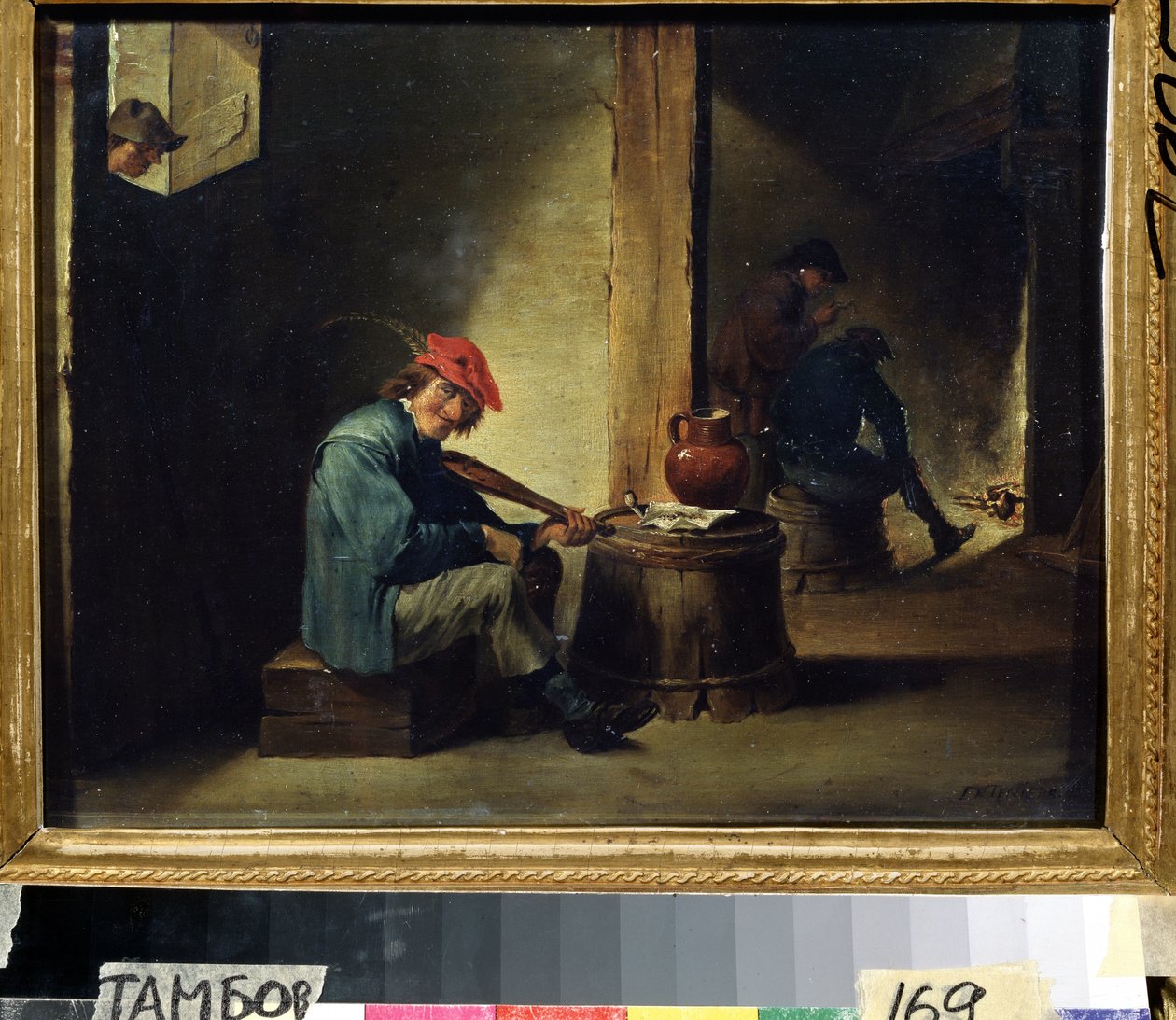 En musiker (A Musician). Maleri av David Teniers den yngre (1610-1690). Olje på tre, 26,3 x 37,8 cm. Flamsk kunst, barokkstil. Regionalt kunstgalleri, Tambov (Russland). av David Teniers the Younger