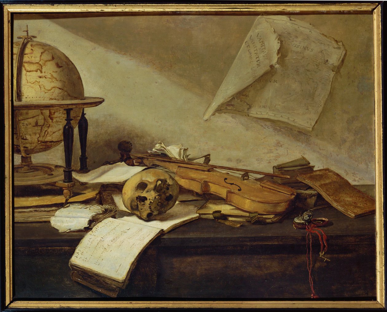 Vanite du Savoir - Kunnskapens forfengelighet (maleri på tre) av David the Younger Teniers