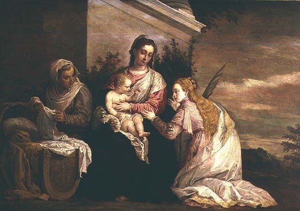 Jomfru og barn med St. Catherine av David Teniers the Younger