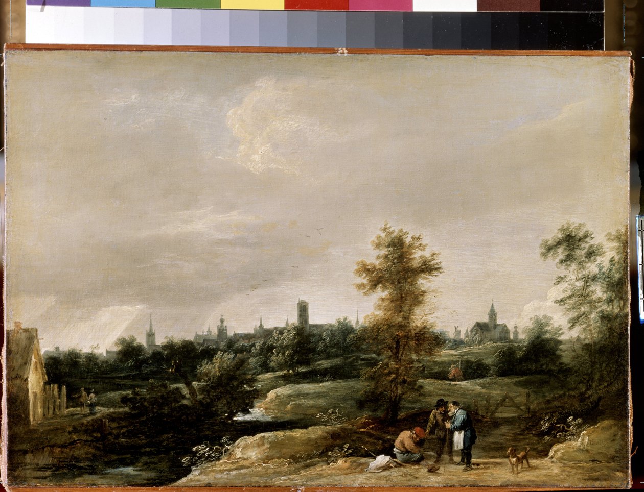 Utsikt nær Brussel (Utsikt nær Brussel). Maleri av David Teniers den yngre (1610-1690). Olje på tre, 26,7 x 38 cm. Flamsk kunst, barokkkunst. Eremitasjemuseet, St. Petersburg. av David Teniers the Younger