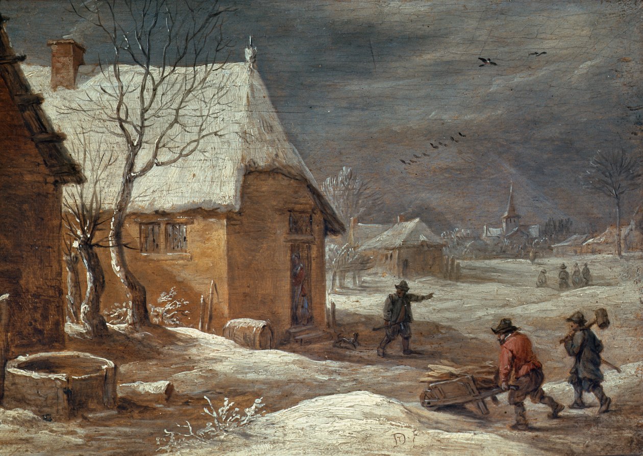 Vinter (panel) av David Teniers the Younger