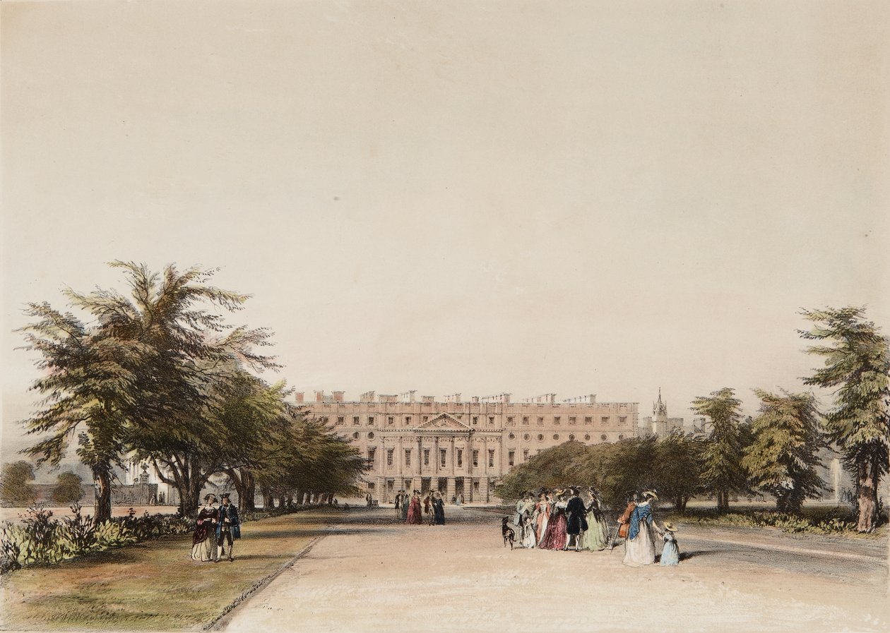 East Front og Great Fountain Garden av David the younger Cox