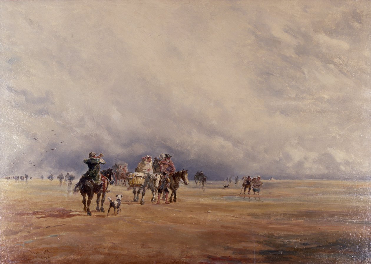 Lancaster Sands, Morecambe Bay (Treasures) 1842 (olje på lerret) av David the younger Cox