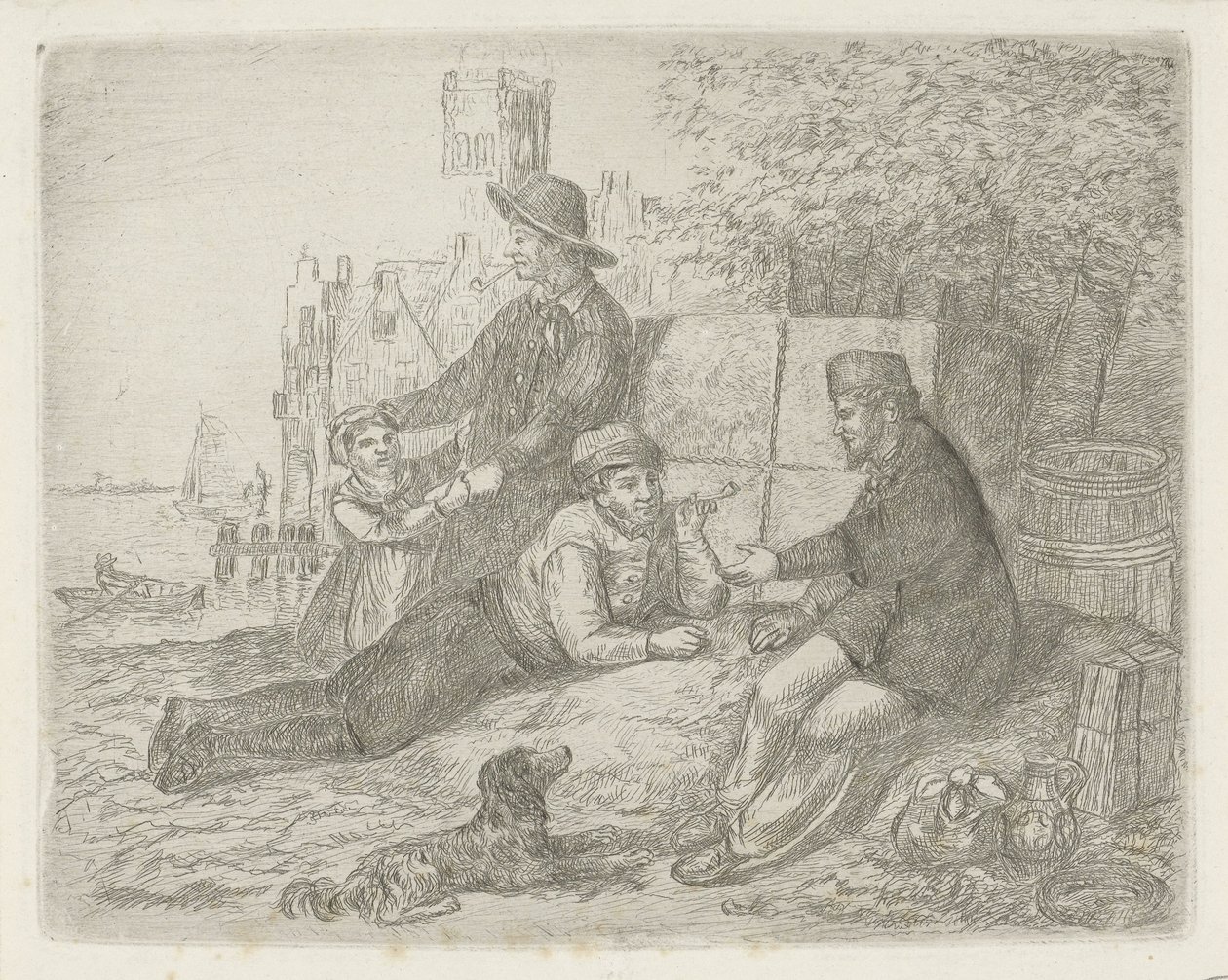 Figurer ved vannkanten av David van der Kellen