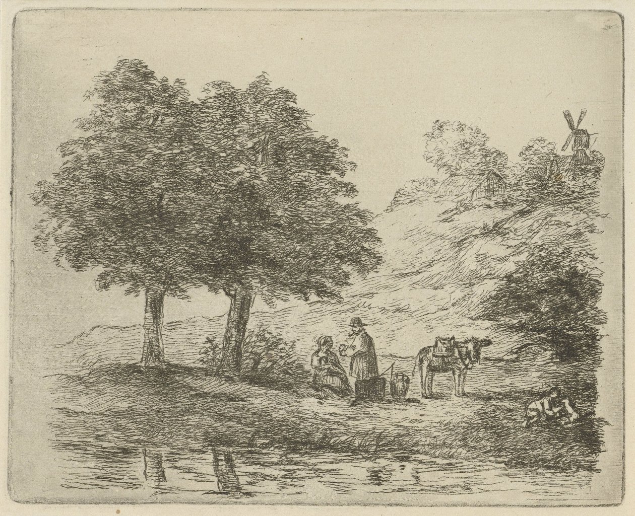 Landskap med familie av David van der Kellen