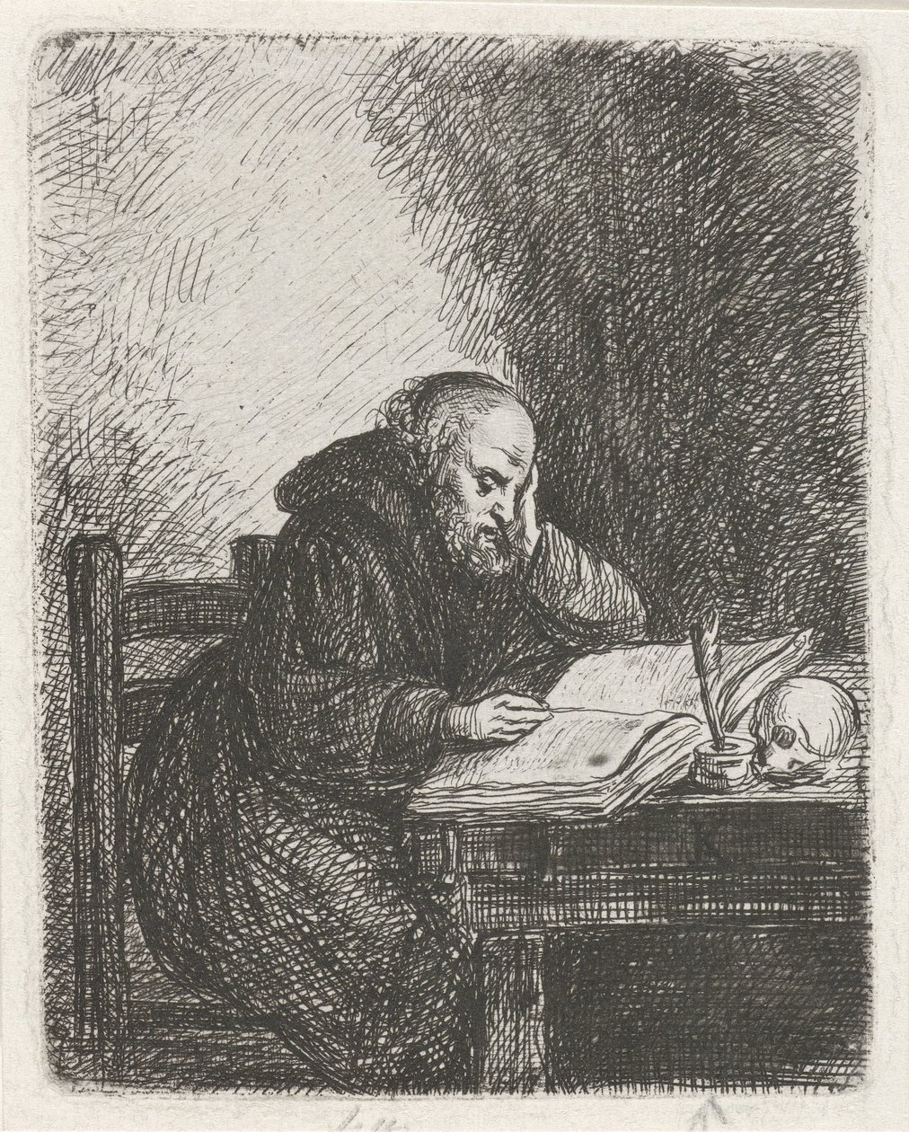 lesende munk av David van der Kellen