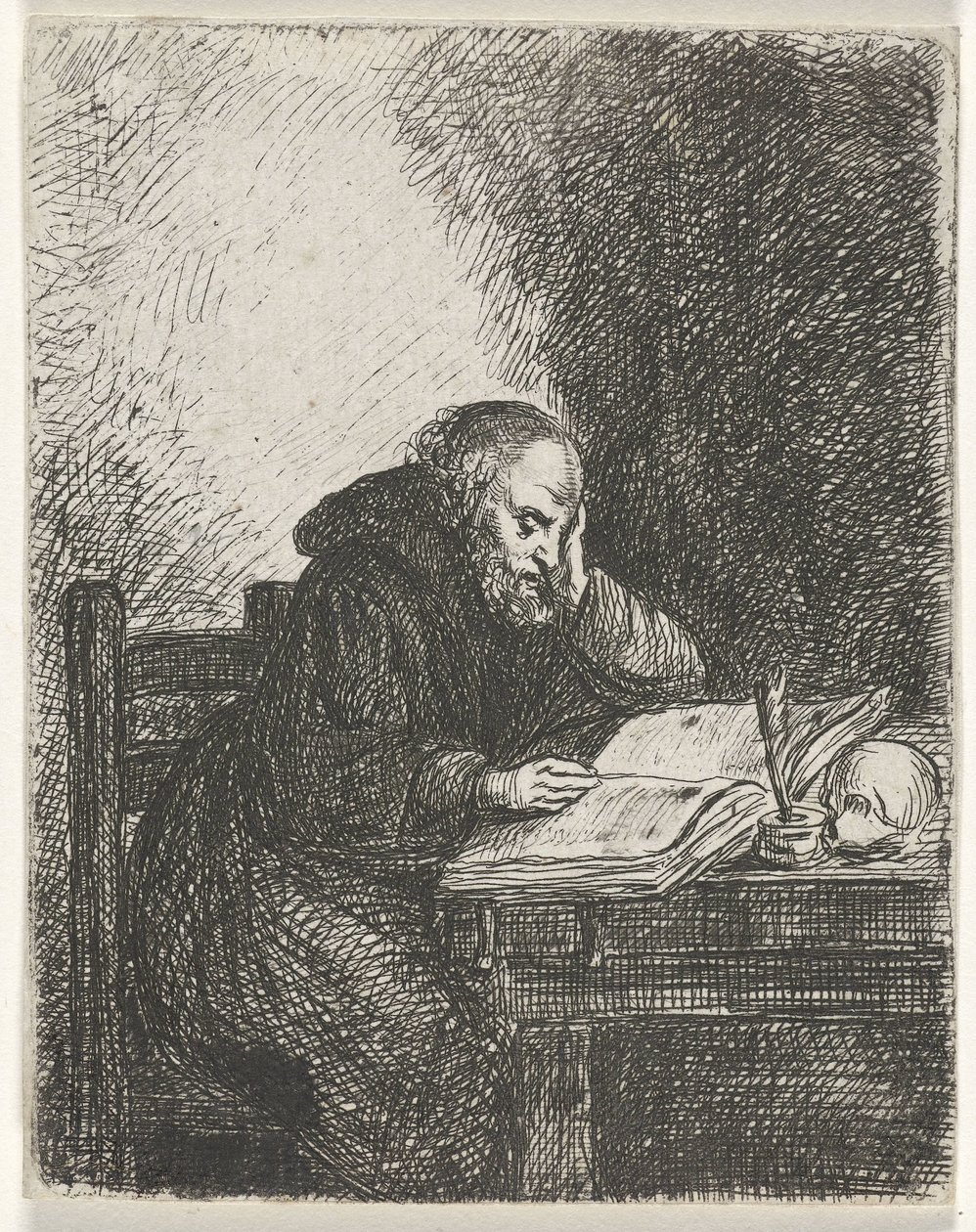 lesende munk av David van der Kellen