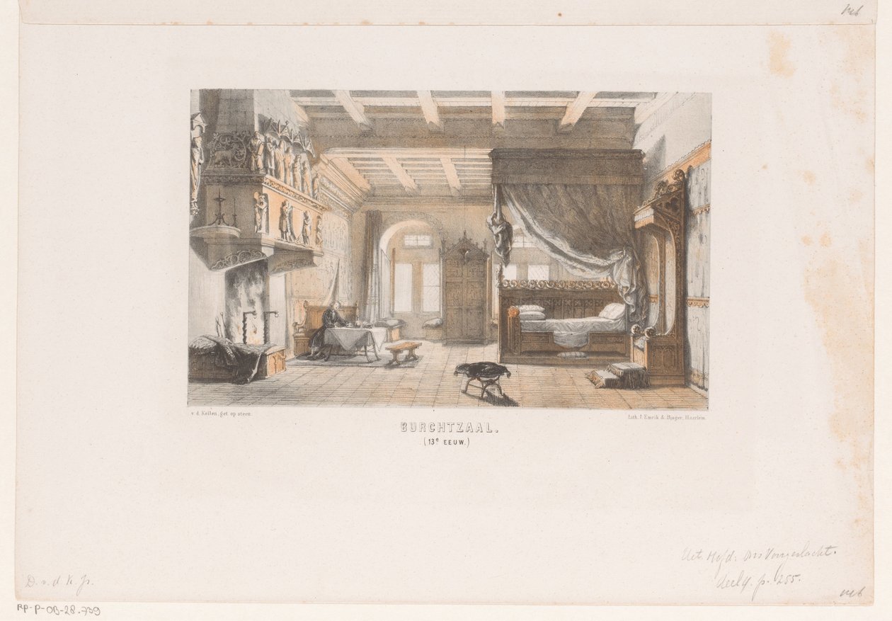 Slottshall, Slottshall fra 1200-tallet. (1200-tallet) (tittel på objekt) av David van der Kellen