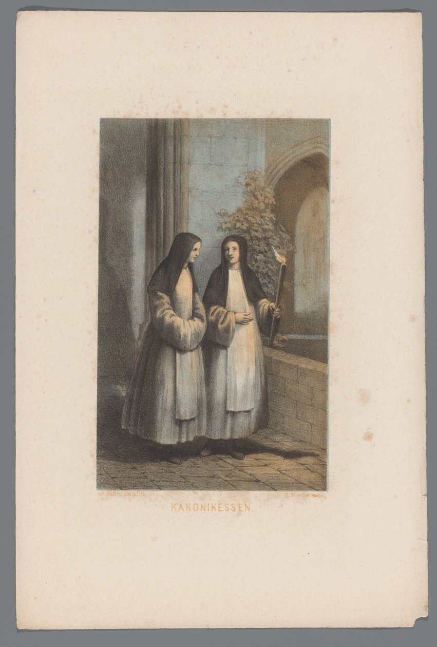 Two Canonesses Regular Cannonesses (tittel på objekt) av David van der Kellen