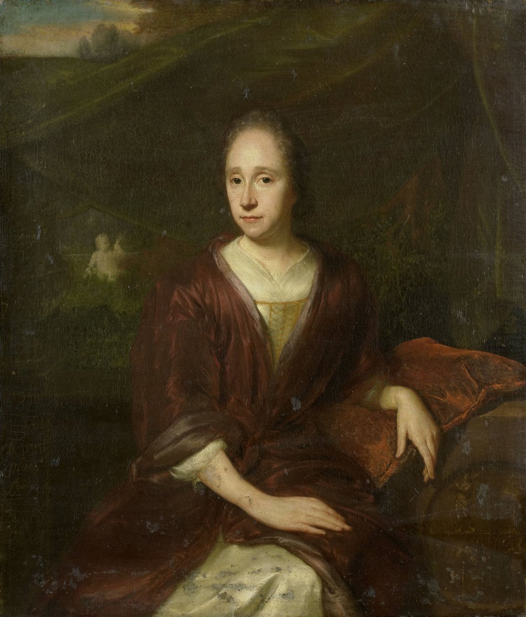 Portrett av Margaretha Nelis (1652-17050, andre kone til Casparus Commelin). av David van der Plas