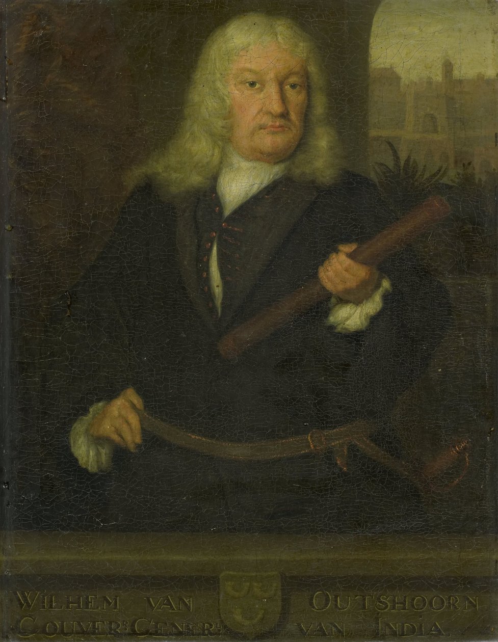 Portrett av Willem van Outhoorn, generalguvernør i Nederlandsk Øst-India av David van der Plas