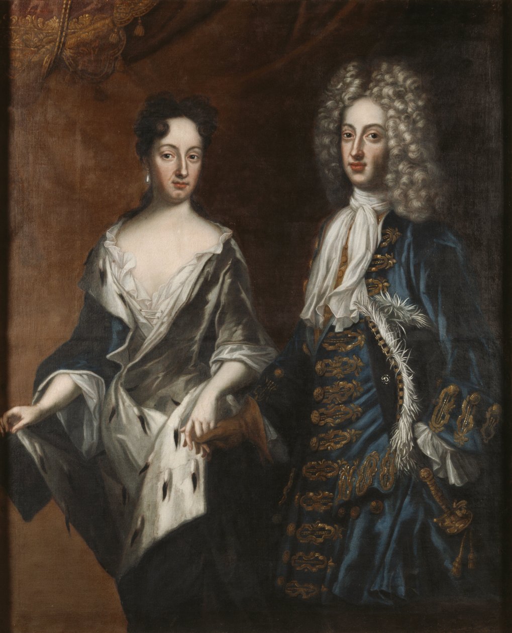 Frederic IV de Holstein Gottorp et Edwige Sophie de Suede - Frederick IV (1671-1702), hertug av Holstein-Gottorp og hertuginne Hedvig Sophia (1681-1708), av Krafft, David, von (1655-1724). Olje på lerret av David von Krafft