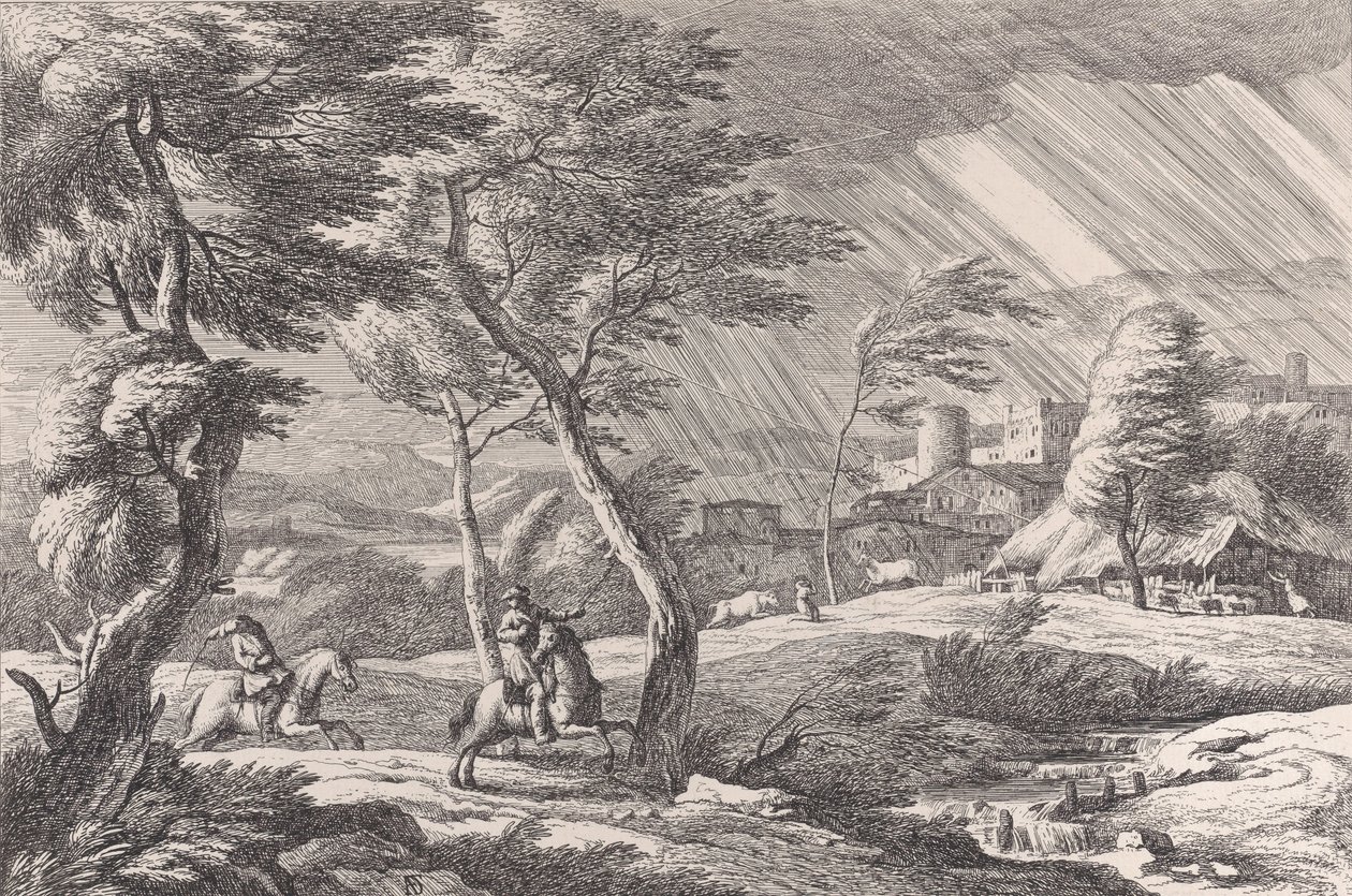 Plate 6: stormen, 1743. av Davide Antonio Fossati