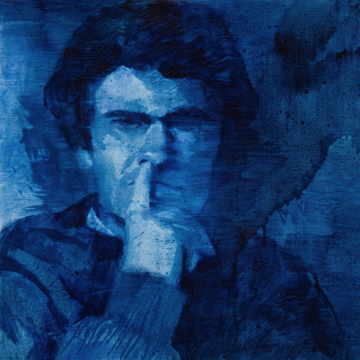 Marcel Broodthaers 12, 2018 (olje på lin) av Davis Lisboa