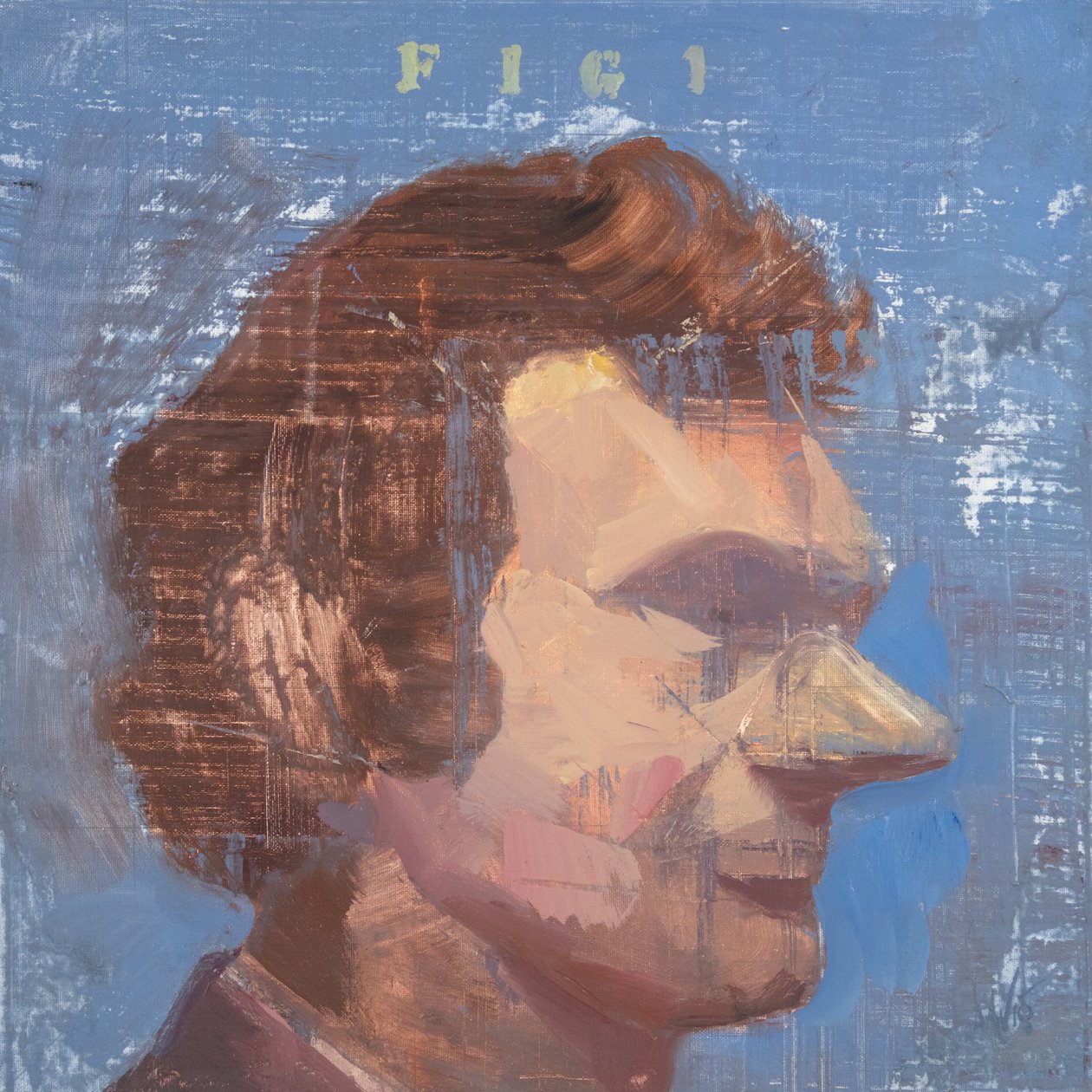 Marcel Broodthaers 14, 2021 (olje på lin) av Davis Lisboa