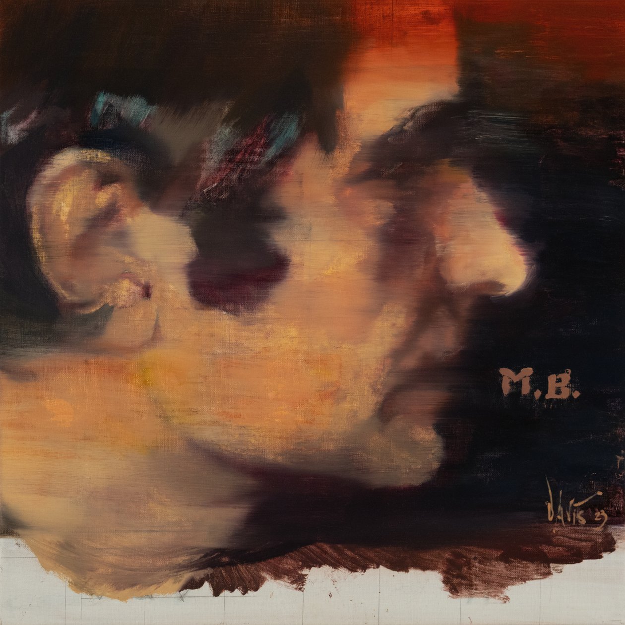 Marcel Broodthaers 18 (MB), 2023 (olje på lin) av Davis Lisboa