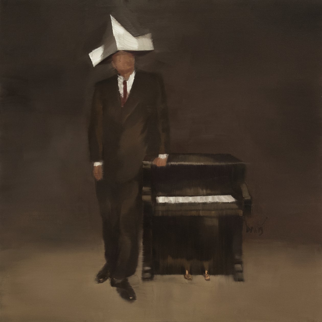 Marcel Broodthaers 21, 2024 (olje på lin) av Davis Lisboa