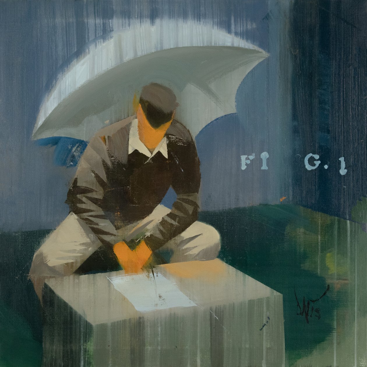 Marcel Broodthaers 22 (FIG 1), 2024 (olje på lin) av Davis Lisboa