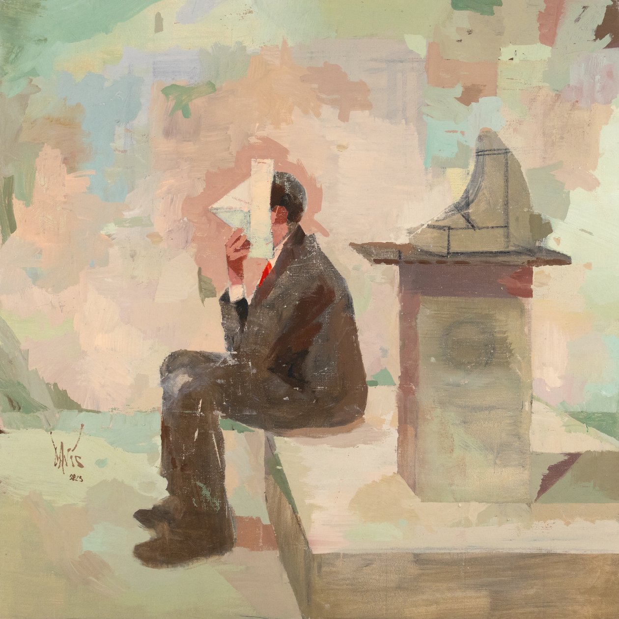 Marcel Duchamp 20., 2023 (olje på lin) av Davis Lisboa